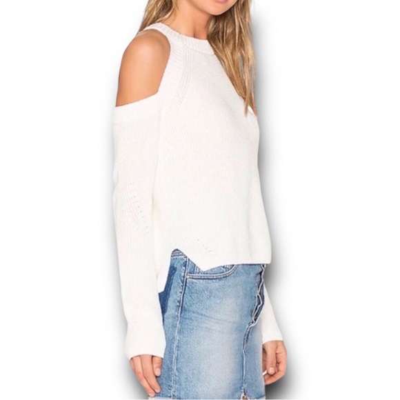 Rag & Bone Dana Cold Shoulder White Sweater Size Pre-Loved - Picture 4 of 15